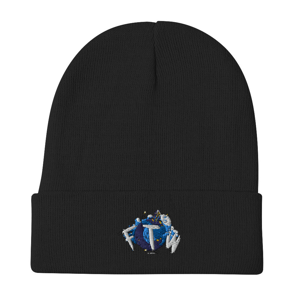 BLUE-TIFUL FTW Globe Logo Embroidered Beanie