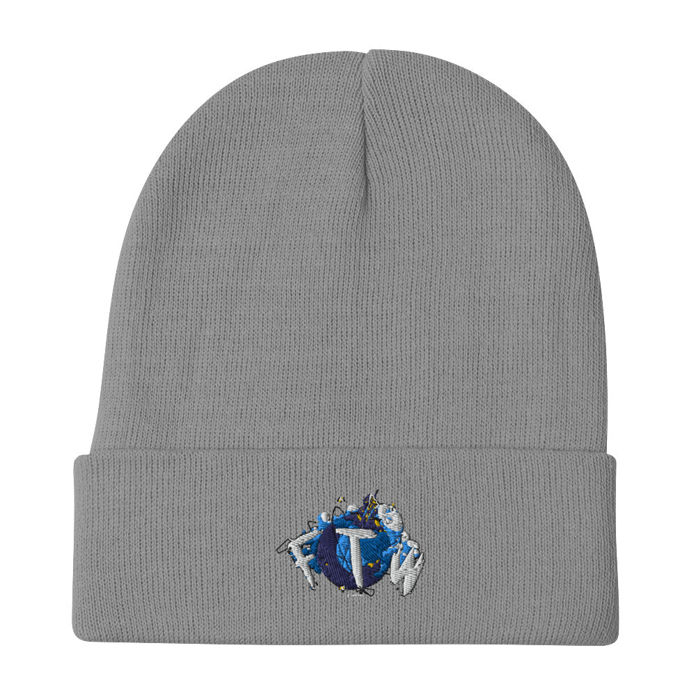 BLUE-TIFUL FTW Globe Logo Embroidered Beanie